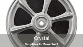  Presentation with film reel - PPT layouts enhanced with film reel isolated on white background and a gray colored foreground