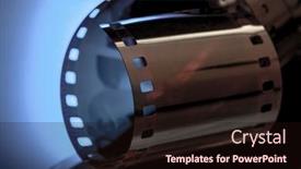  Presentation with film reel - Theme consisting of film-reel-stripe-cinema background and a  colored foreground