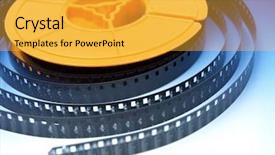 Presentation with film reel - Beautiful presentation design featuring film reel backdrop and a yellow colored foreground