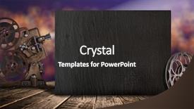  Presentation with film reels - Cool new presentation theme with film reels clapperboard and projector backdrop and a dark gray colored foreground
