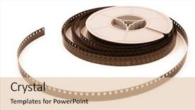  Presentation with film reel - Theme featuring film reels closeup background and a lemonade colored foreground