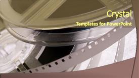  Presentation with film reels - Amazing slide set having film reels isolated old movie backdrop and a tawny brown colored foreground