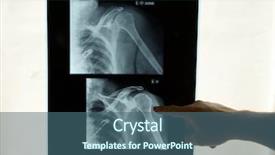  Presentation with review - Colorful PPT layouts enhanced with film review - doctor examins an x-ray backdrop and a ocean colored foreground