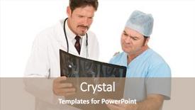  Presentation with mri - Amazing slides having film review - doctors reviewing and discussing backdrop and a coral colored foreground