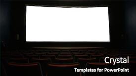 Presentation with movie screen - Colorful PPT theme enhanced with film screen in dark cinema backdrop and a black colored foreground