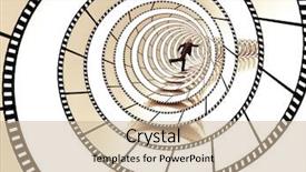  Presentation with film strip - Audience pleasing theme consisting of evening on a coastal backdrop and a light gray colored foreground