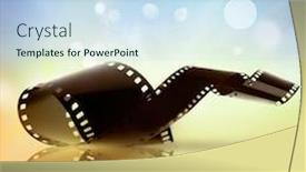  Presentation with film strip - Presentation theme enhanced with film-strip-on-bright-background background and a light blue colored foreground