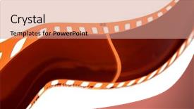  Presentation with film strip - Slide set consisting of film strip over plain background background and a coral colored foreground