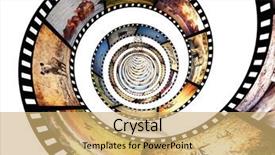  Presentation with film strip - Colorful PPT theme enhanced with film strip with africa backdrop and a yellow colored foreground