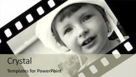  Presentation with film strip - Cool new presentation with film strip with snap shot of a little girl backdrop and a mint green colored foreground