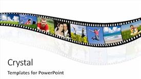  Presentation with film strip - Presentation having film strip with vacation photos background and a white colored foreground