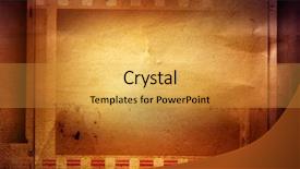  Presentation with film strips - Colorful presentation theme enhanced with closeup hand of tailor during working on a sewing machine backdrop and a light gray colored foreground