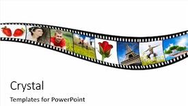  Presentation with film strips - Amazing slides having film strips with holiday snapshots backdrop and a white colored foreground