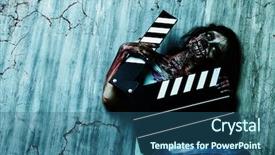  Presentation with horror movie - Slides having filming a horror movie female background and a ocean colored foreground