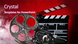  Presentation with film - Theme with filmstrip - retro film production accessories still background and a light gray colored foreground