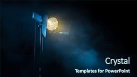  Presentation with black light - Theme having filmstrip - theater spot light on black background and a navy blue colored foreground