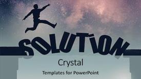  Presentation with gap - Theme enhanced with filosofia - businessman jumping over gap background and a light gray colored foreground