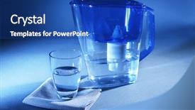  Presentation with dark blue - Slides featuring filter and glass of water background and a ocean colored foreground
