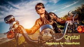  Presentation with motorcycle - Beautiful slide set featuring filter applied in post-production backdrop and a tawny brown colored foreground