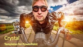  Presentation with road racing - Colorful presentation enhanced with filter applied in post-production backdrop and a  colored foreground