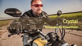  Presentation with man riding big bike motor - Amazing PPT layouts having filter applied in post-production backdrop and a tawny brown colored foreground