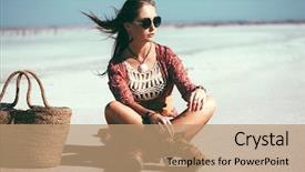  Presentation with bohemian - Audience pleasing slides consisting of filter bag - fashion model wearing bohemian chic backdrop and a  colored foreground