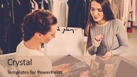  Presentation with credit card - Amazing slide deck having filter bag - happy woman customer paying backdrop and a coral colored foreground