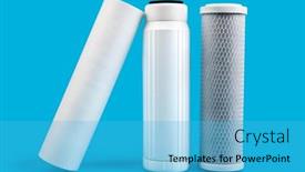  Presentation with reverse osmosis - Slides enhanced with filter-cartridges-for-water background and a teal colored foreground