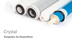  Presentation with reverse osmosis - Slide set featuring filter-cartridges-for-water background and a white colored foreground