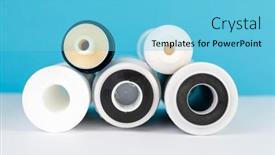  Presentation with reverse osmosis - PPT layouts consisting of filter-cartridges-for-water background and a light blue colored foreground