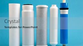  Presentation with reverse osmosis - Slides with filter-cartridges-for-water background and a light blue colored foreground