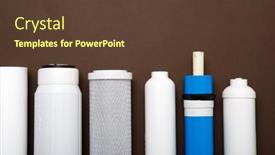  Presentation with reverse osmosis - Slide set enhanced with filter-cartridges-for-water background and a tawny brown colored foreground