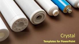  Presentation with reverse osmosis - Presentation featuring filter-cartridges-for-water background and a tawny brown colored foreground