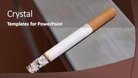  Presentation with cigarettes - Slide deck consisting of filter-cigarettes-on-wall background and a tawny brown colored foreground