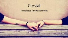  Presentation with two people holding hands - PPT theme featuring filter effect app or action background and a lemonade colored foreground