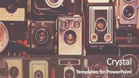  Presentation with vintage retro - Cool new PPT theme with filter effect app or action backdrop and a violet colored foreground