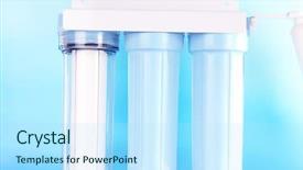  Presentation with water treatment - Cool new slide set with filter system for water treatment backdrop and a arctic colored foreground