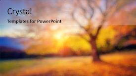  Presentation with autumn morning - Slide deck consisting of filtered beauty world natural blurred background and a lemonade colored foreground