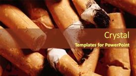  Presentation with cigarettes - Slide deck enhanced with filters-of-cigarettes-and-ash background and a  colored foreground