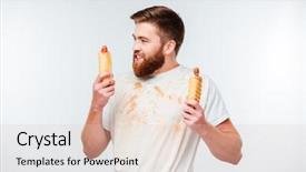  Presentation with filthy - Beautiful PPT layouts featuring filthy shirt holding two hotdog backdrop and a lemonade colored foreground