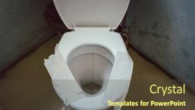 Presentation with filthy - PPT theme featuring filthy-toilet-seat-covered background and a tawny brown colored foreground