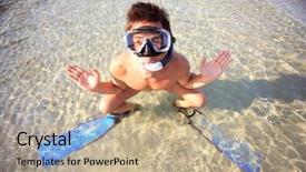  Presentation with are you ready - Presentation theme having fin ring - funny young man ready background and a  colored foreground