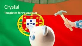  Presentation with hand holding puzzle piece - Audience pleasing PPT theme consisting of finacial investment - hand holding hammer against digitally backdrop and a ocean colored foreground