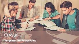  Presentation with multi ethnic group - Colorful PPT theme enhanced with final education - multi ethnic group of students backdrop and a  colored foreground