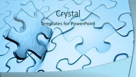  Presentation with final - Slide deck with final piece of jigsaw puzzle background and a light blue colored foreground