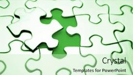  Presentation with final - Colorful theme enhanced with final piece of jigsaw puzzle backdrop and a soft green colored foreground