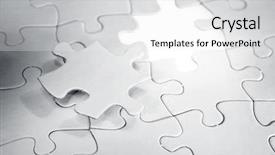  Presentation with complete puzzle - Colorful theme enhanced with final piece to complete jigsaw backdrop and a white colored foreground