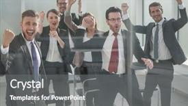  Presentation with final - Amazing PPT layouts having final project - happy business team sitting backdrop and a gray colored foreground