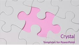  Presentation with pink white - Beautiful slides featuring final puzle - completing white puzzle over pink backdrop and a lemonade colored foreground