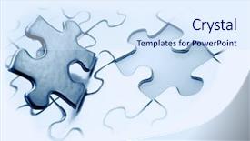  Presentation with final - Cool new slides with final puzle - last piece of jigsaw puzzle backdrop and a sky blue colored foreground